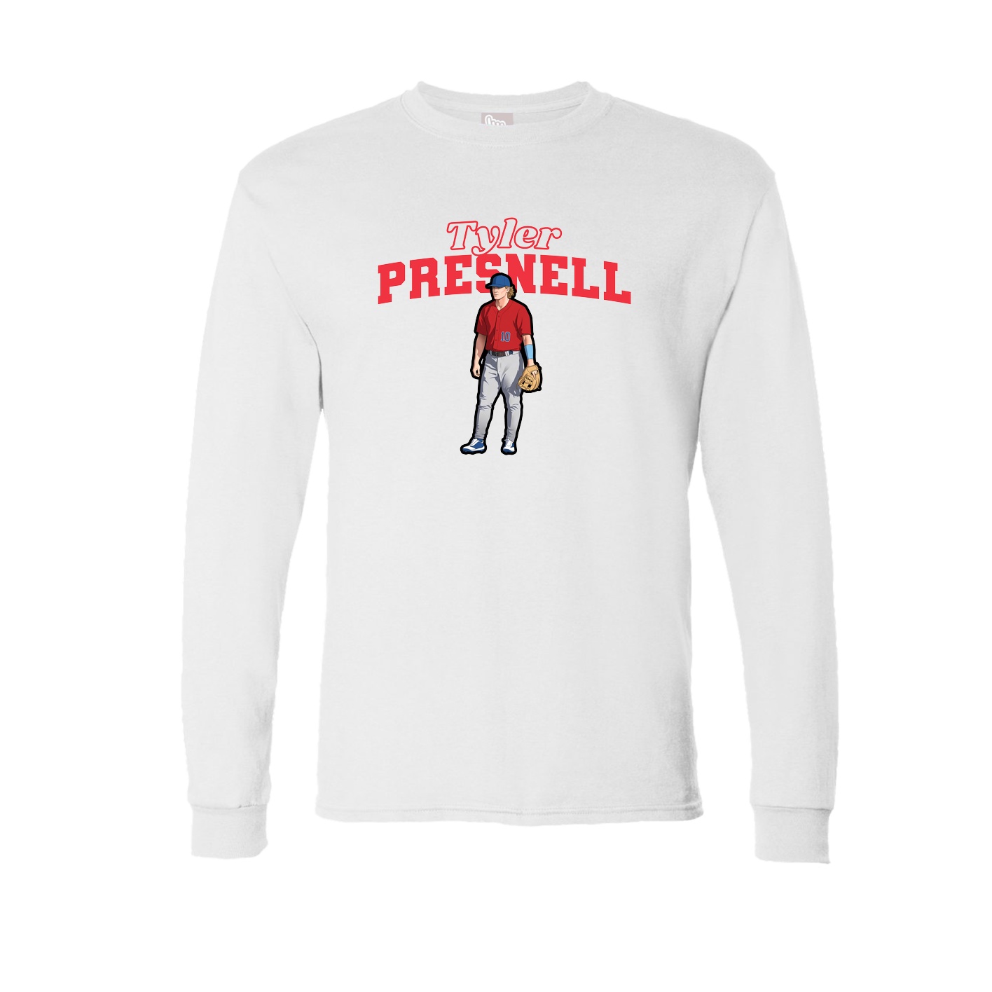 Long Sleeve Tee — Name Arch in White