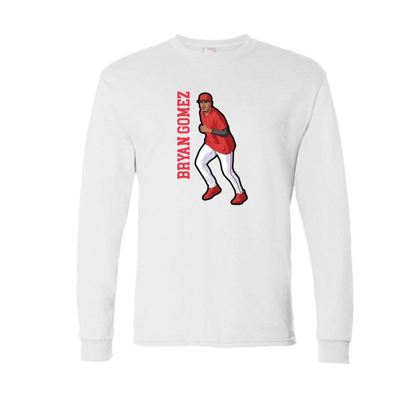 Long Sleeve Tee — Name Vertical in White