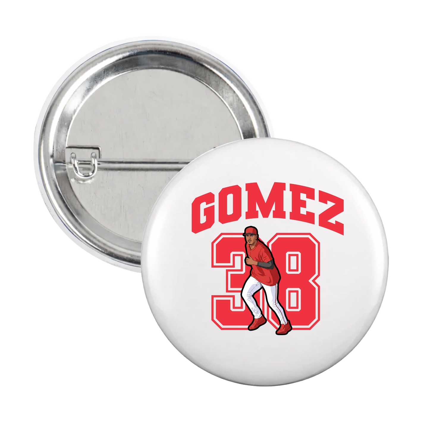 Game Day Button — Number in White