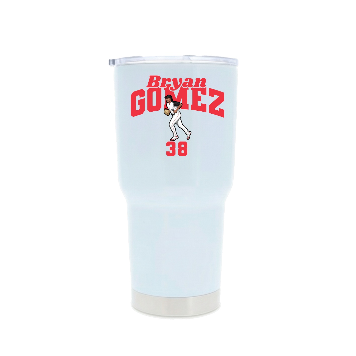 30oz Stainless Steel Tumbler — Signature Arch in White