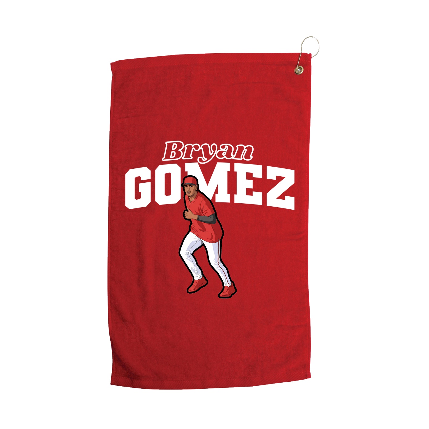 Golf Towel — Name Arch in Red