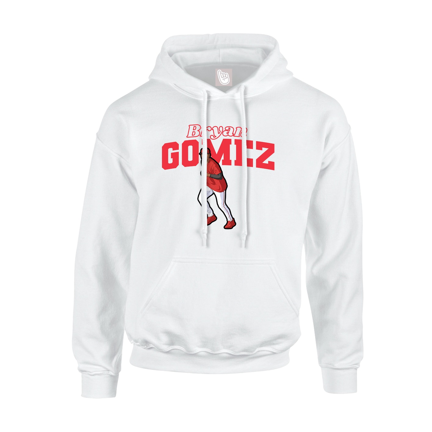 Youth Hoodie — Name Arch in White