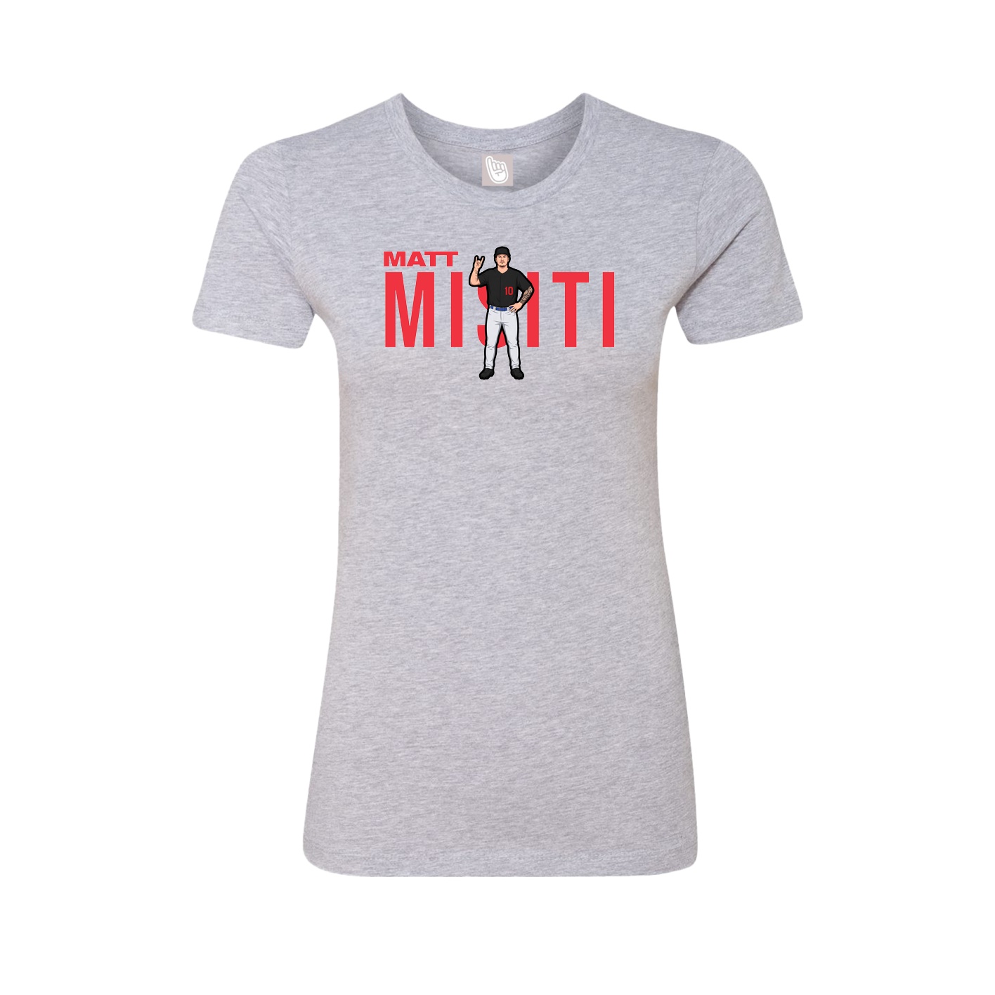 Fitted Women's Tee — Player Name in Grey