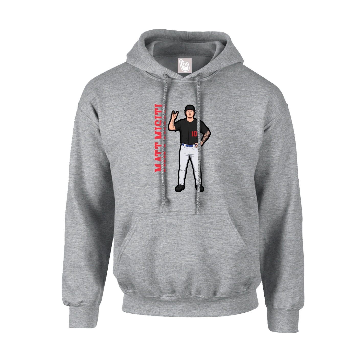 Youth Hoodie — Name Vertical in Grey