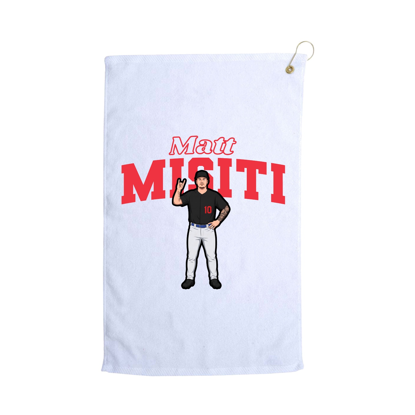 Golf Towel — Name Arch in White