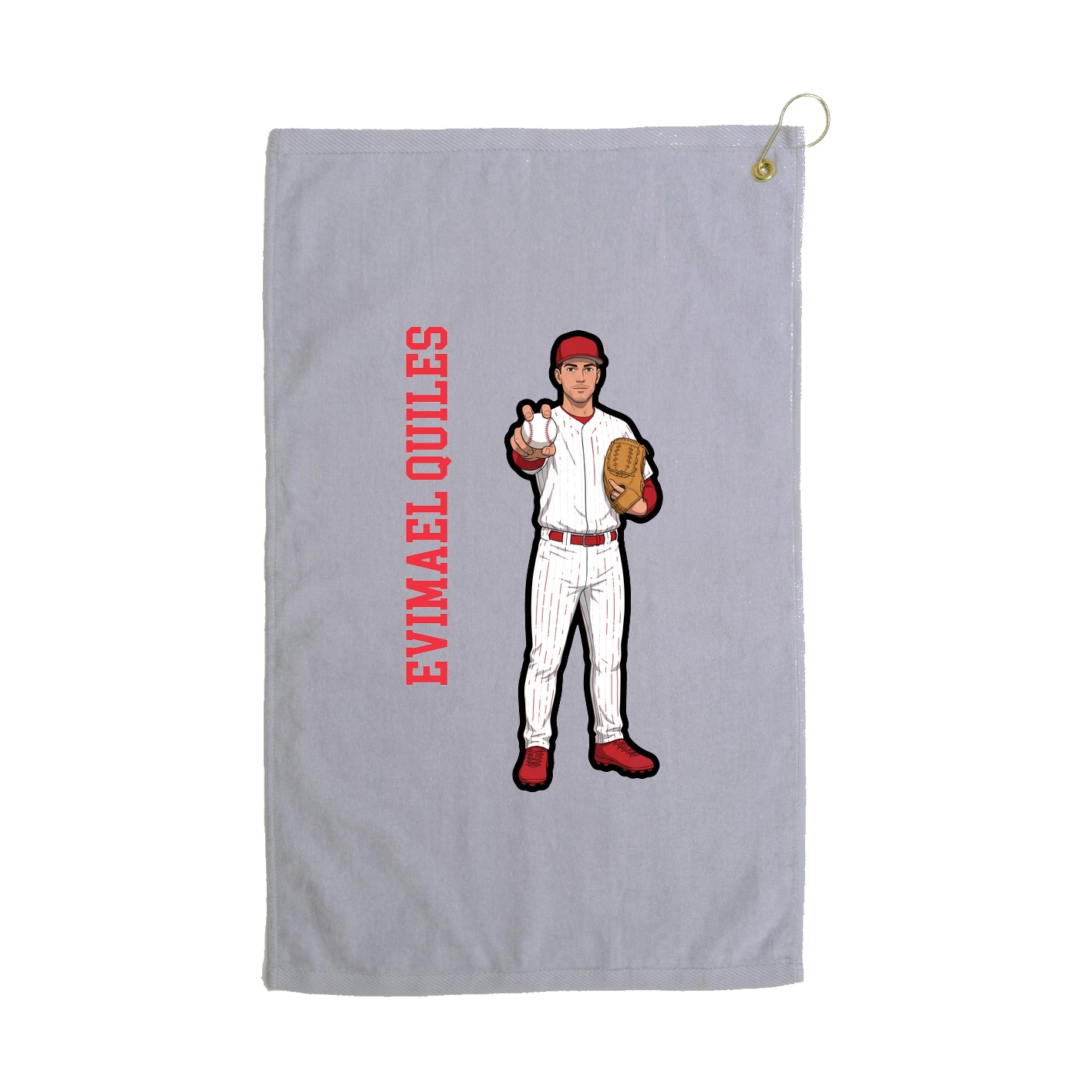 Golf Towel — Name Vertical in Grey