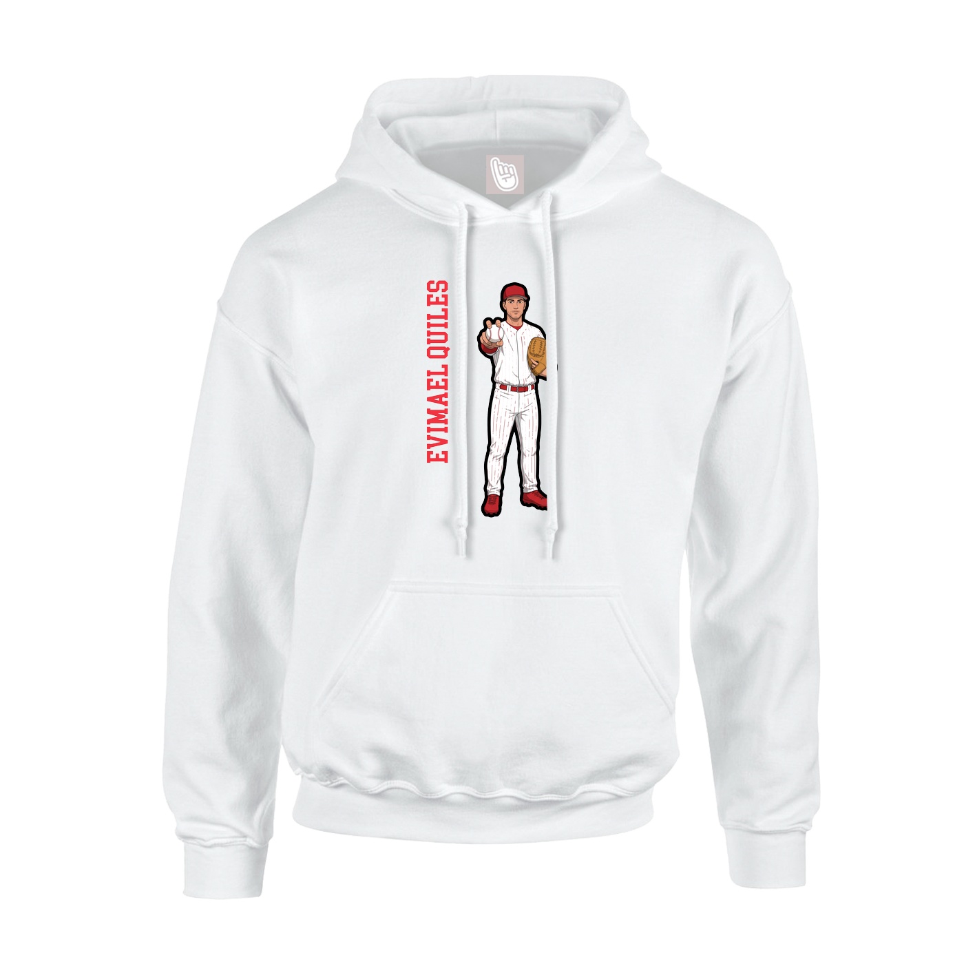 Youth Hoodie — Name Vertical in White