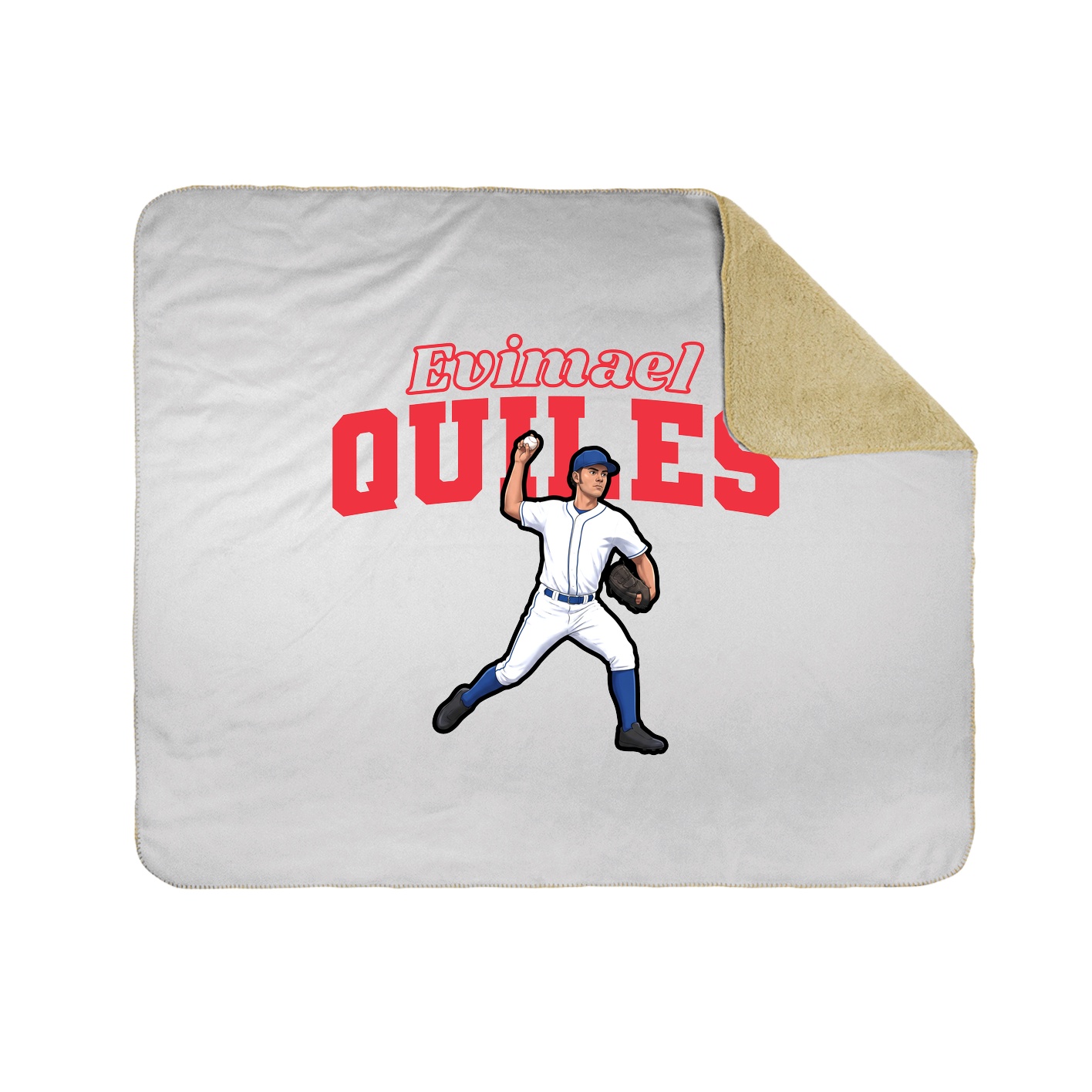 Throw Blanket — Name Arch in White