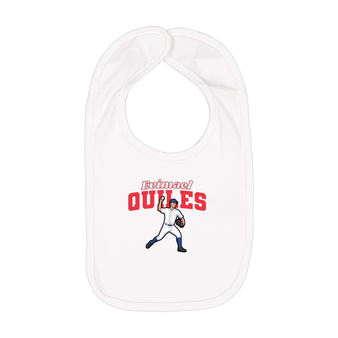 Infant Bib — Name Arch in White
