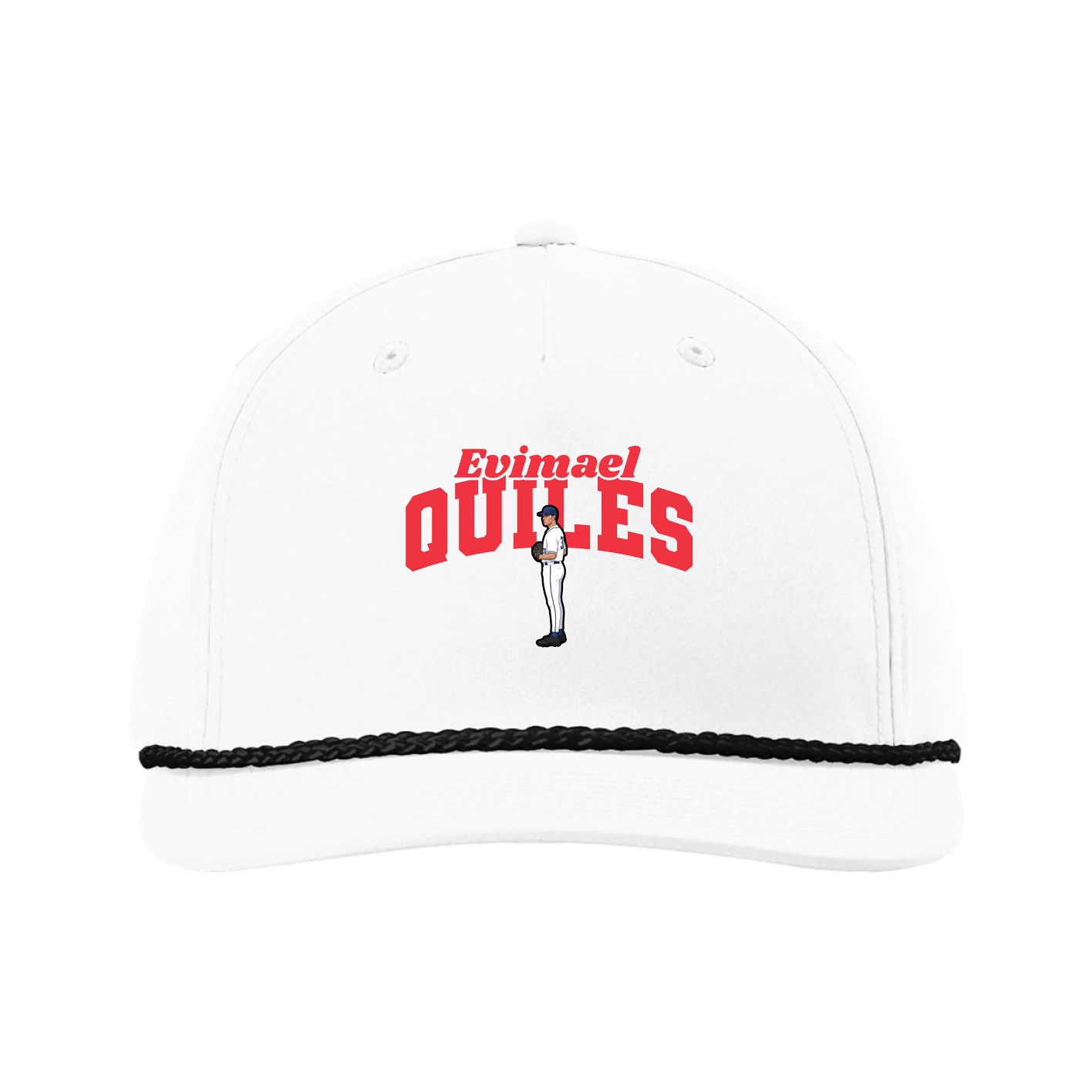 Five-Panel Classic Rope Cap — Signature Arch in White