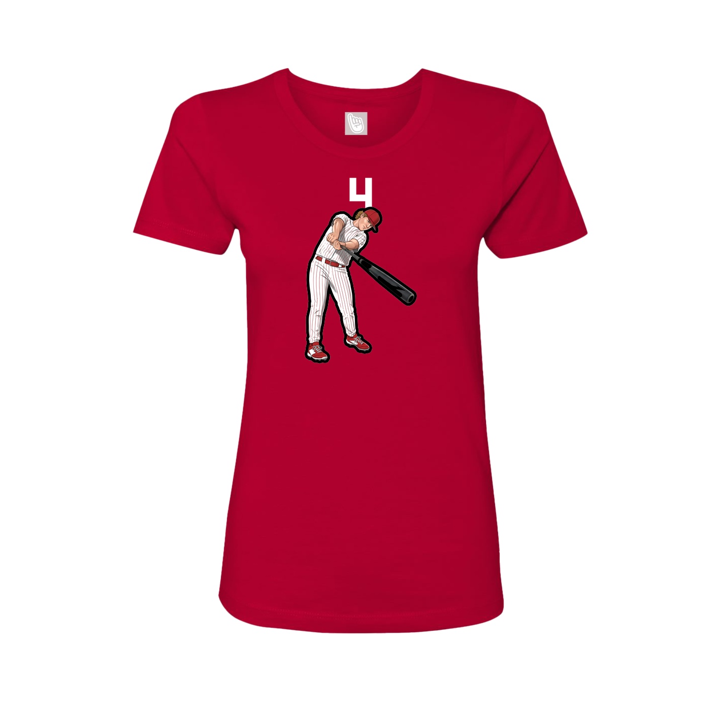 Fitted Women's Tee — Number Top in Red