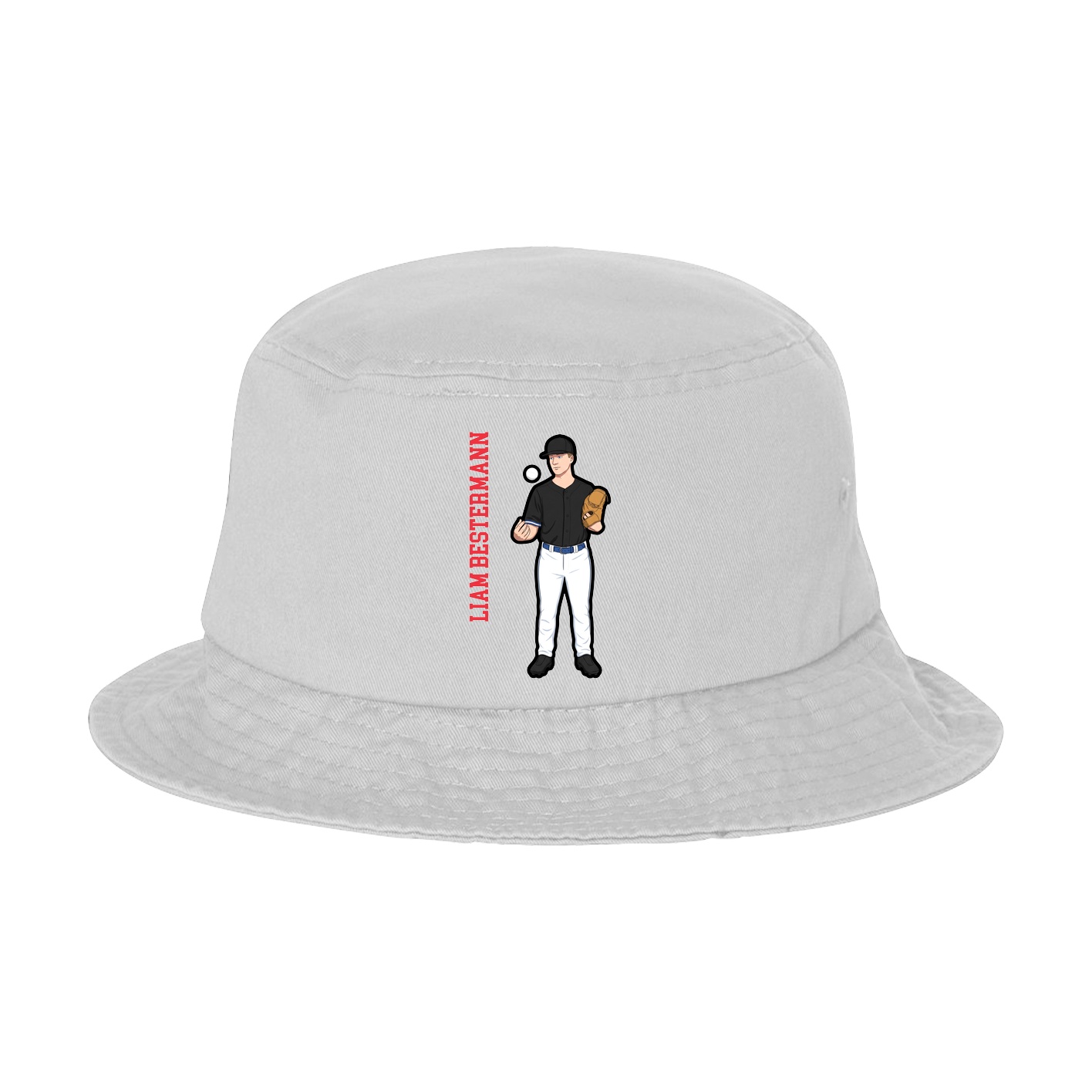 Bucket Cap — Name Vertical in White