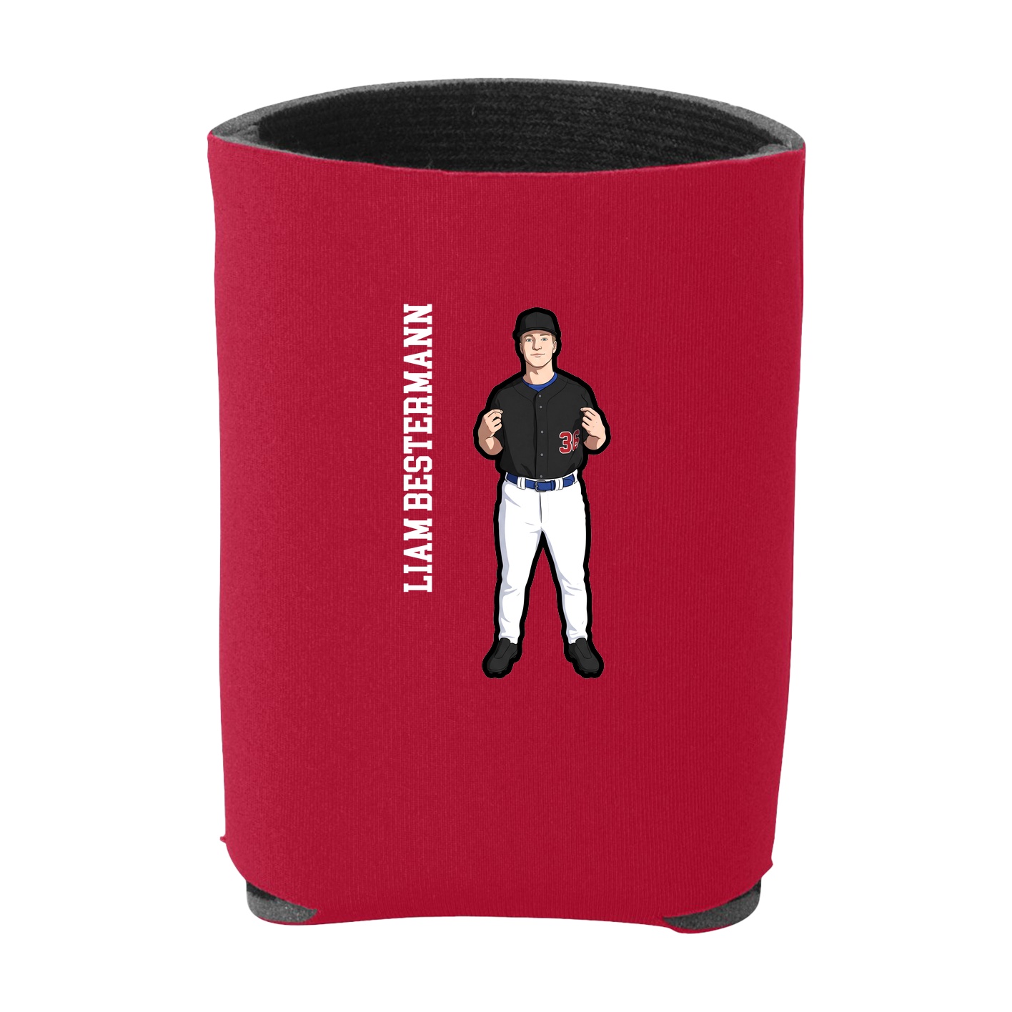 Can Holder — Name Vertical in Red