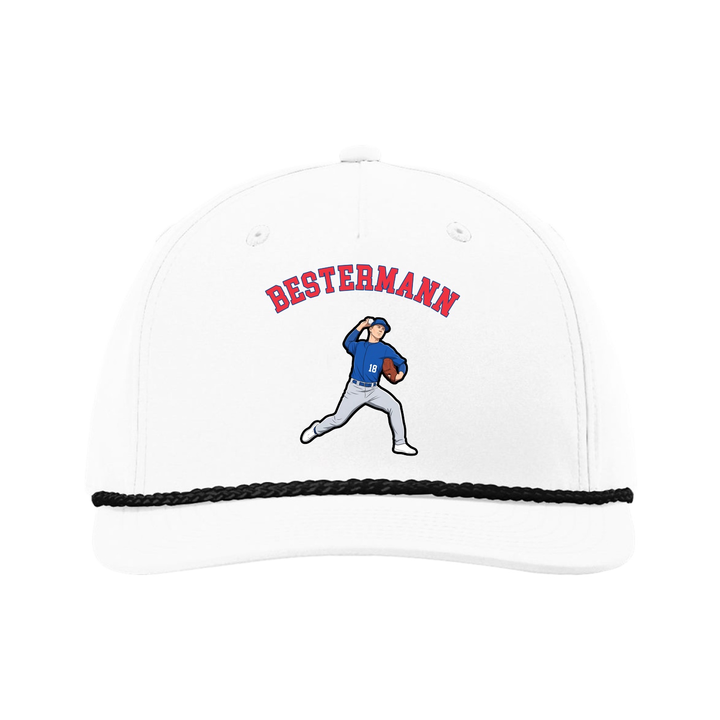 Five-Panel Classic Rope Cap — Shirsey Arch in White