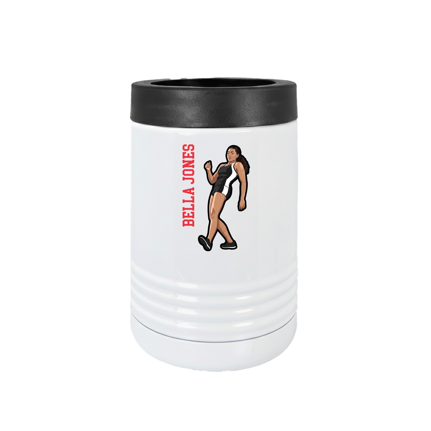 Beverage Holder — Name Vertical in White