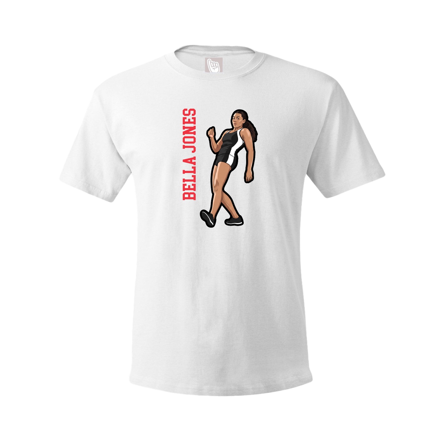 Youth Tee — Name Vertical in White