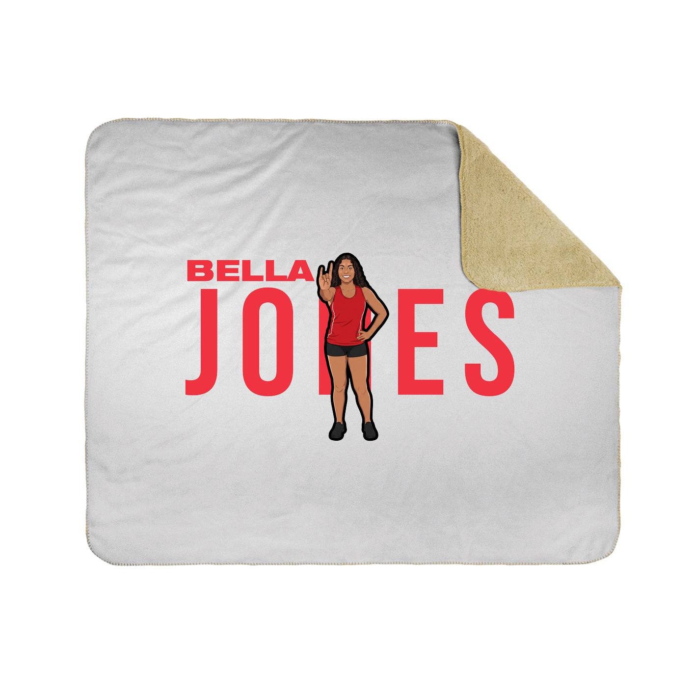 Throw Blanket — Player Name in White