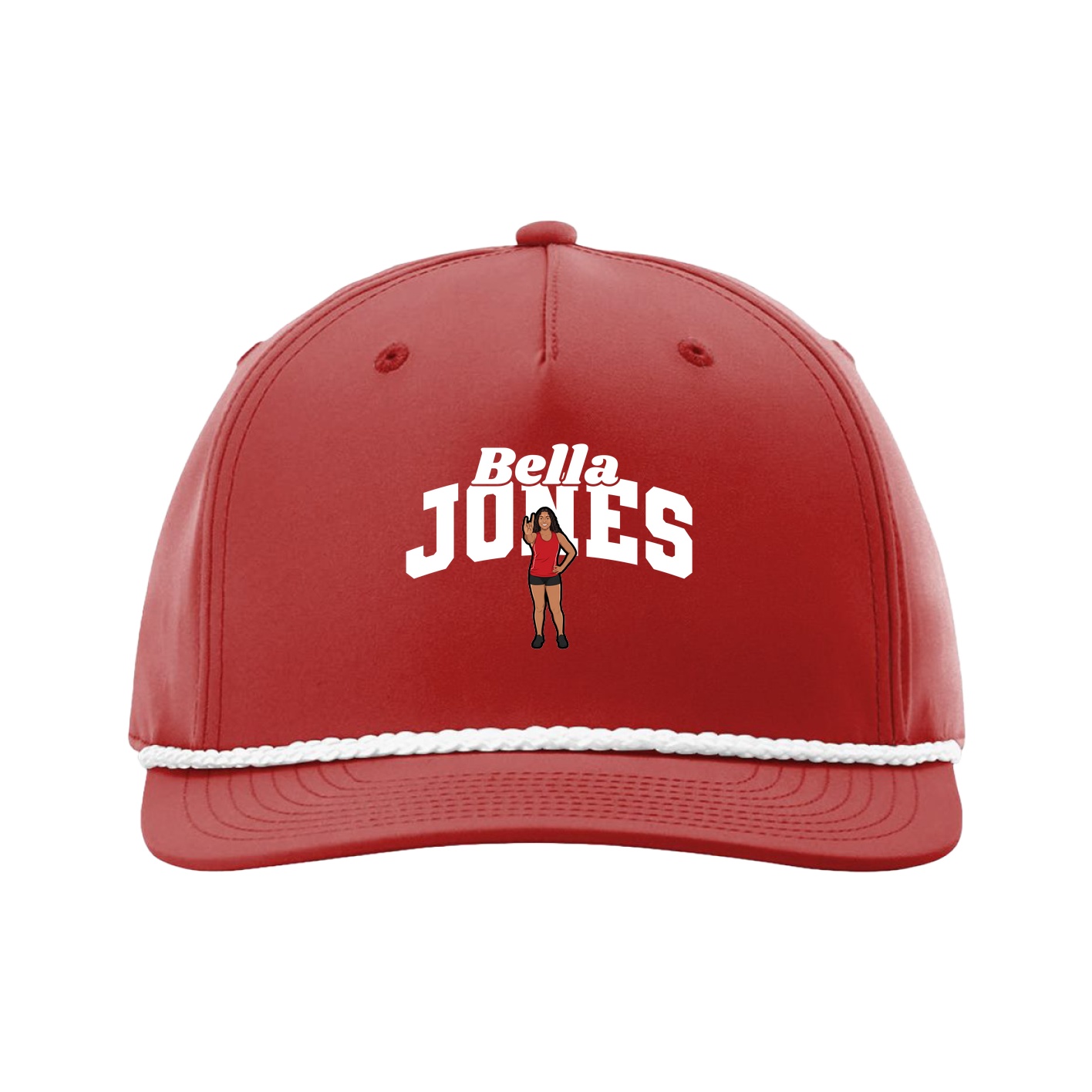 Five-Panel Classic Rope Cap — Signature Arch in Red