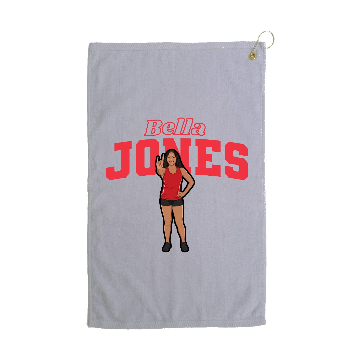 Golf Towel — Name Arch in Grey