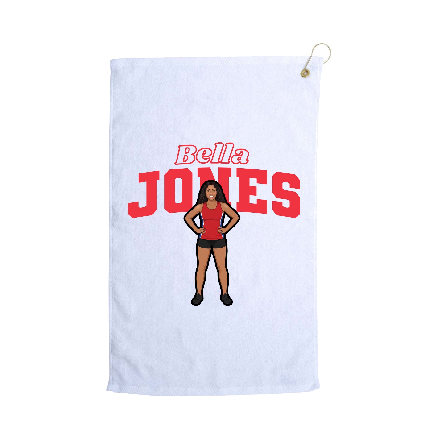 Golf Towel — Name Arch in White