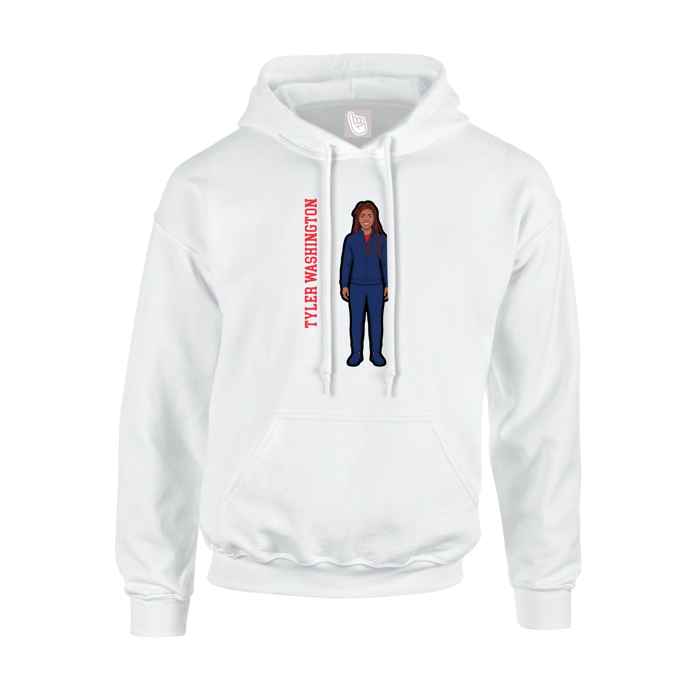 Hoodie — Name Vertical in White