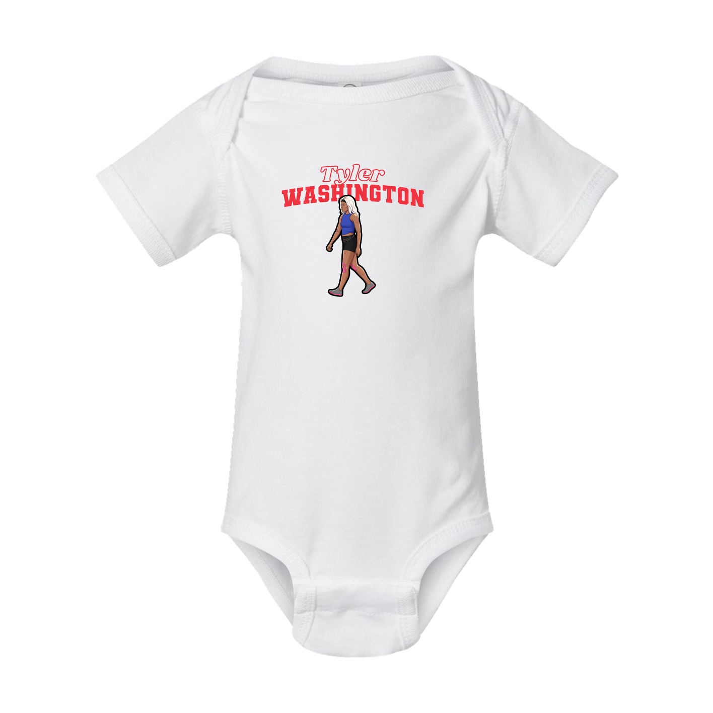 Baby Onesie — Name Arch in White