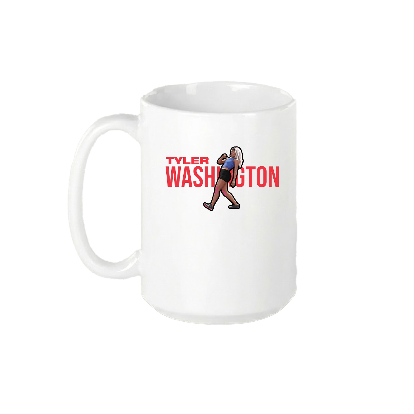 15oz Coffee Mug — Player Name in White