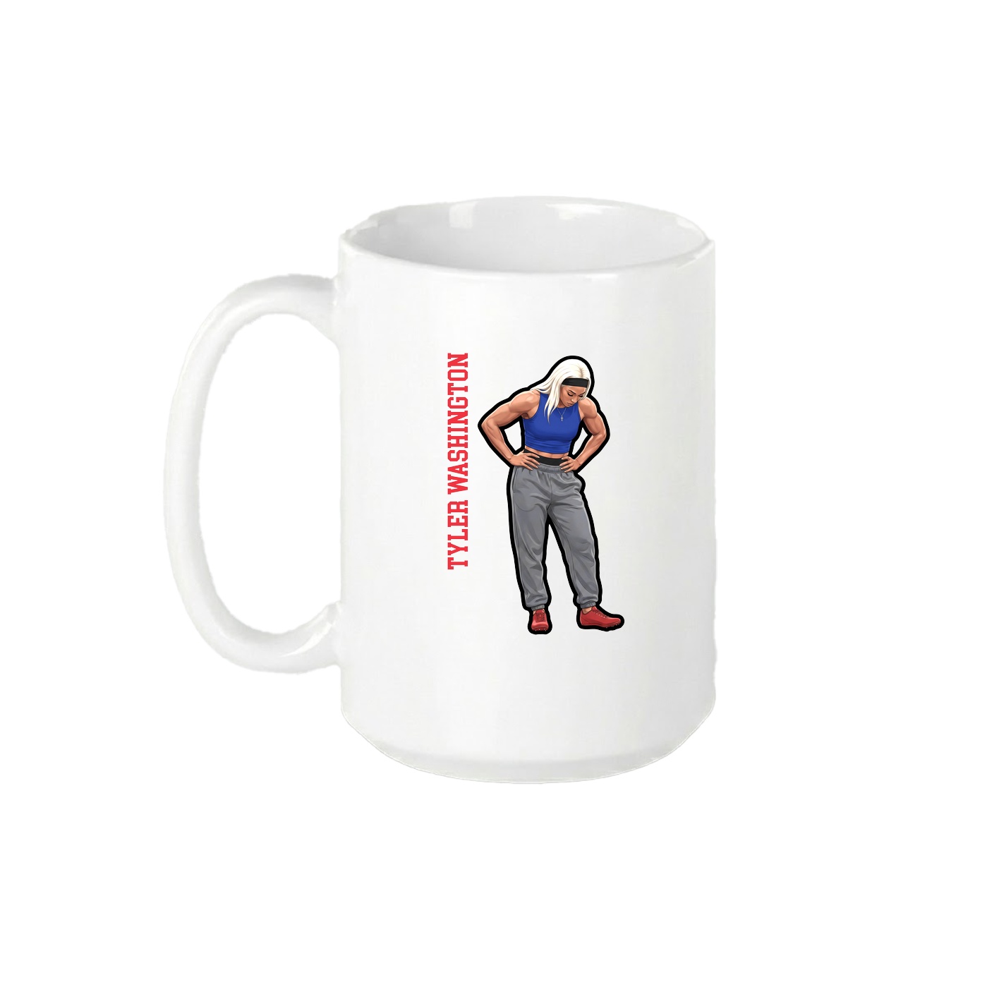 15oz Coffee Mug — Name Vertical in White