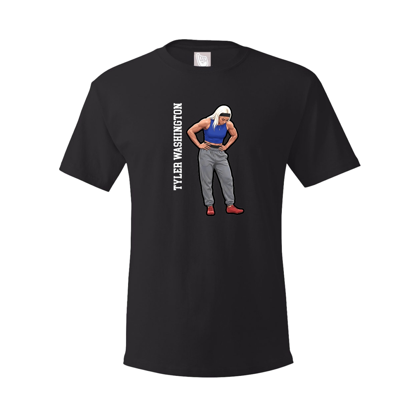 Youth Tee — Name Vertical in Black
