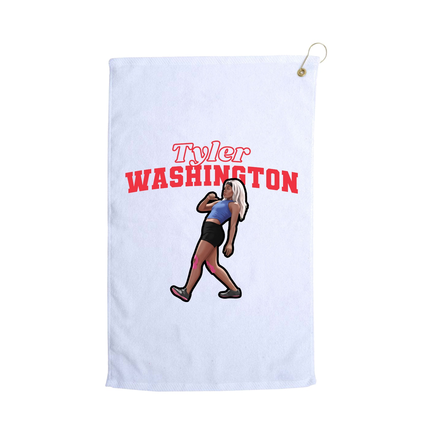 Golf Towel — Name Arch in White