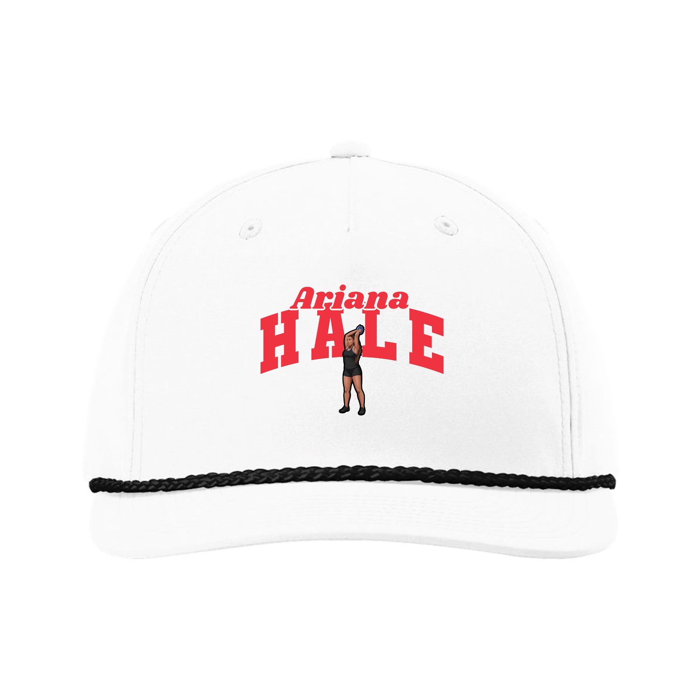 Five-Panel Classic Rope Cap — Signature Arch in White