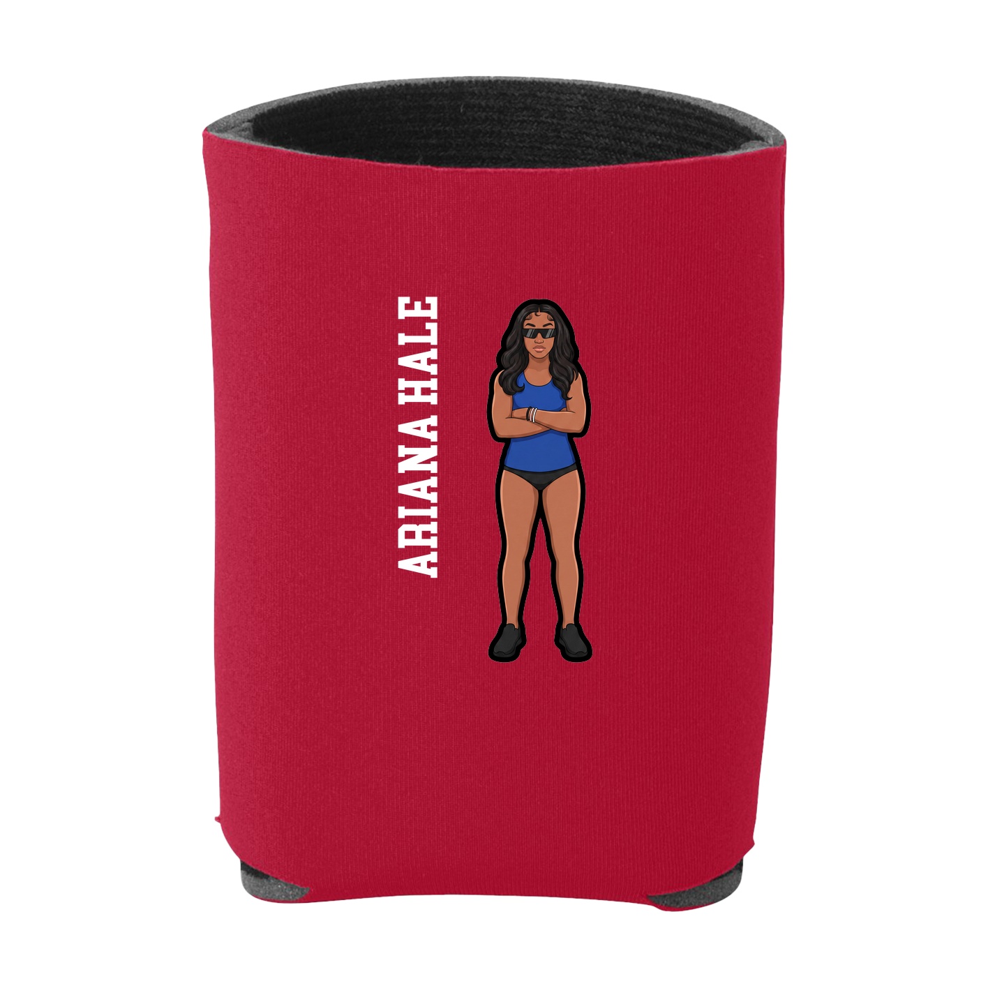 Can Holder — Name Vertical in Red
