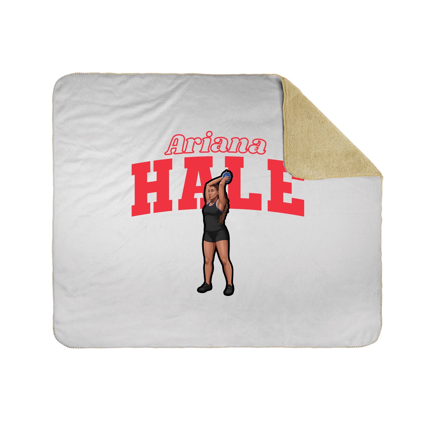 Throw Blanket — Name Arch in White