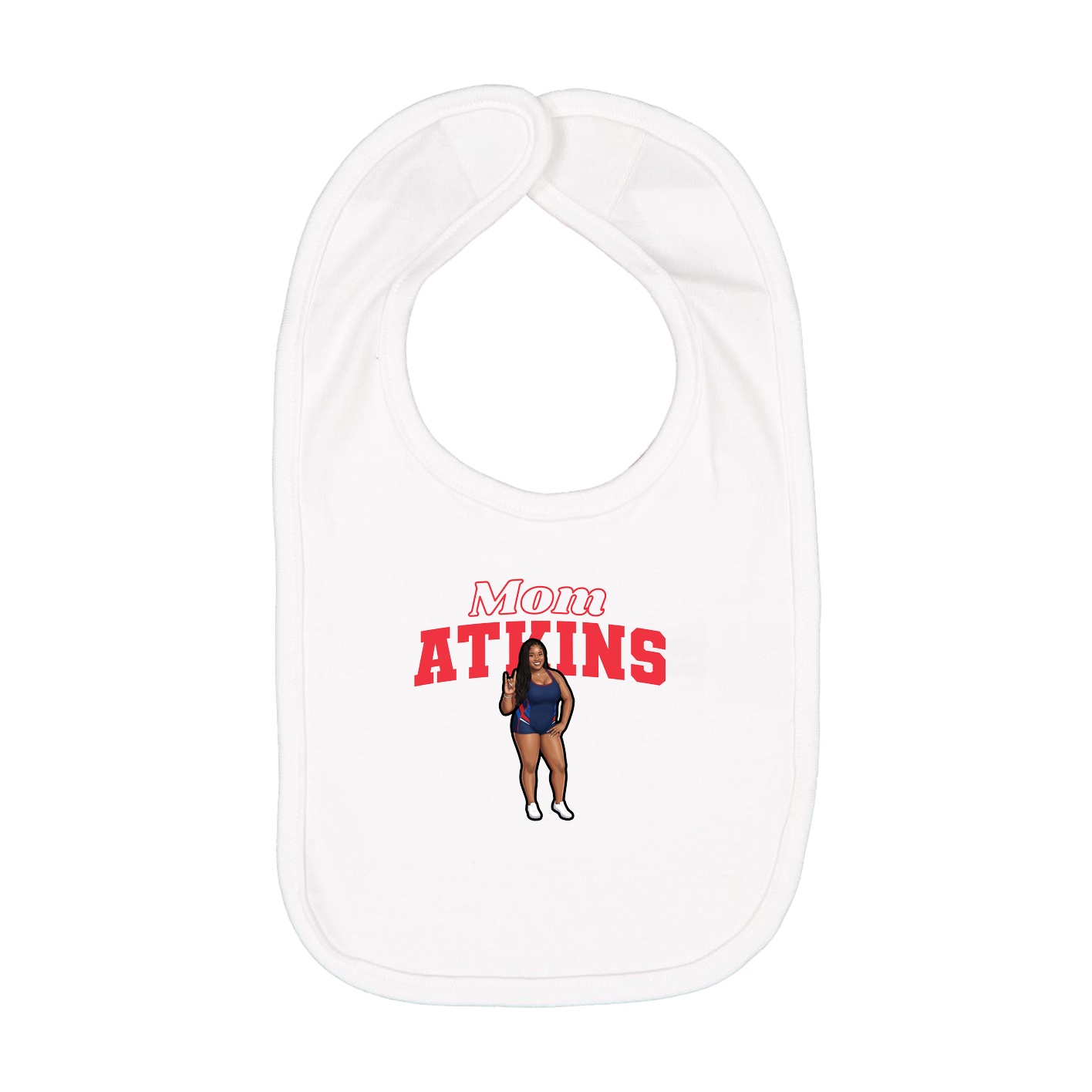 Infant Bib — Mothers Day Block in White