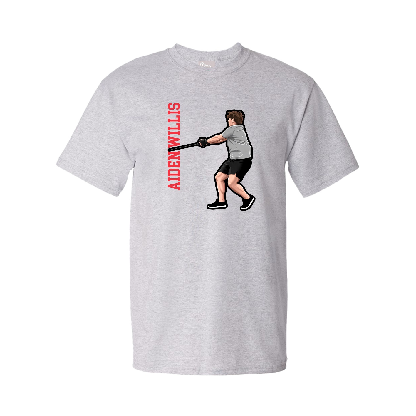 Tee — Name Vertical in Grey