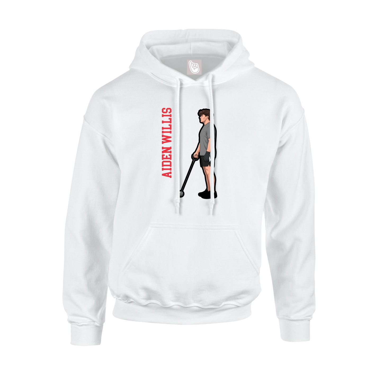 Hoodie — Name Vertical in White