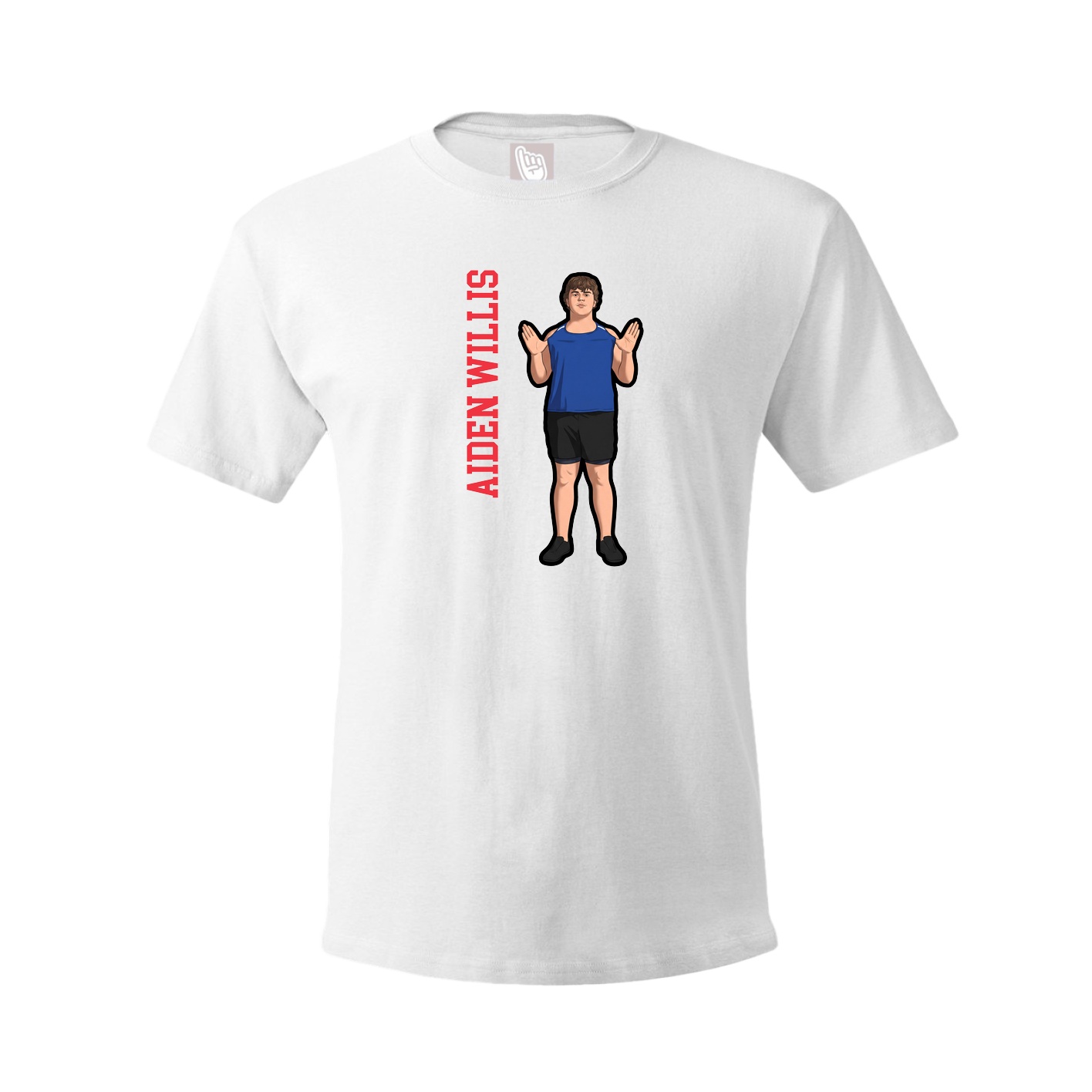 Tee — Name Vertical in White