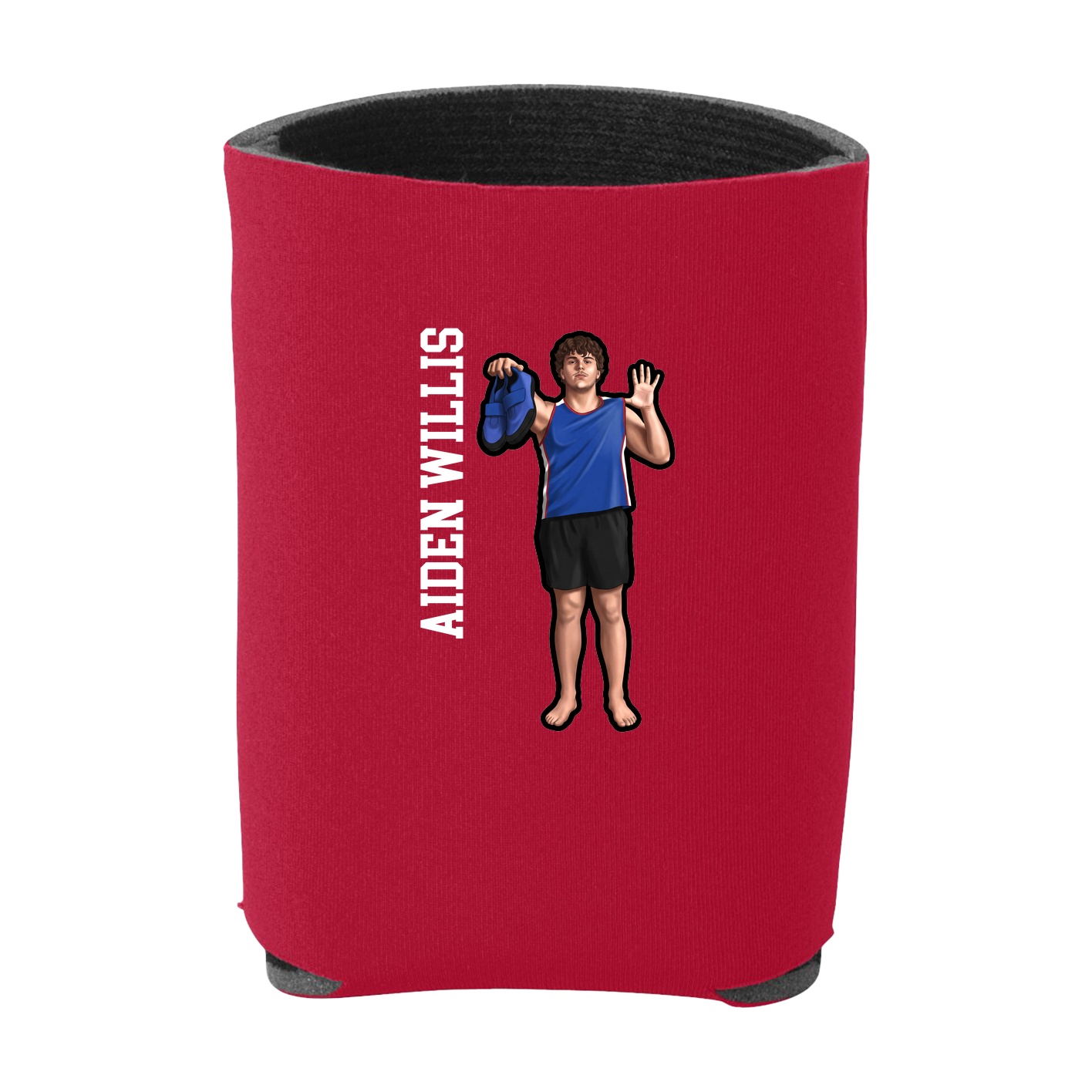 Can Holder — Name Vertical in Red