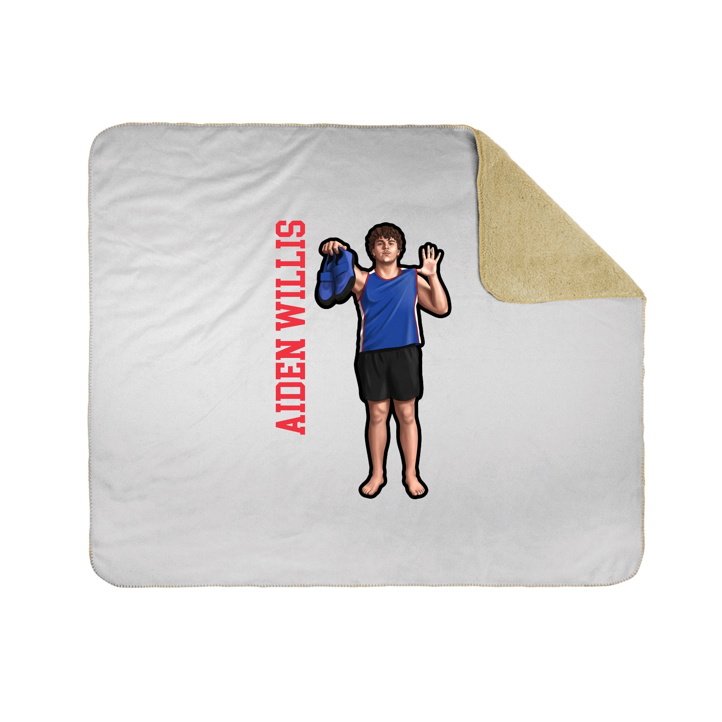 Throw Blanket — Name Vertical in White