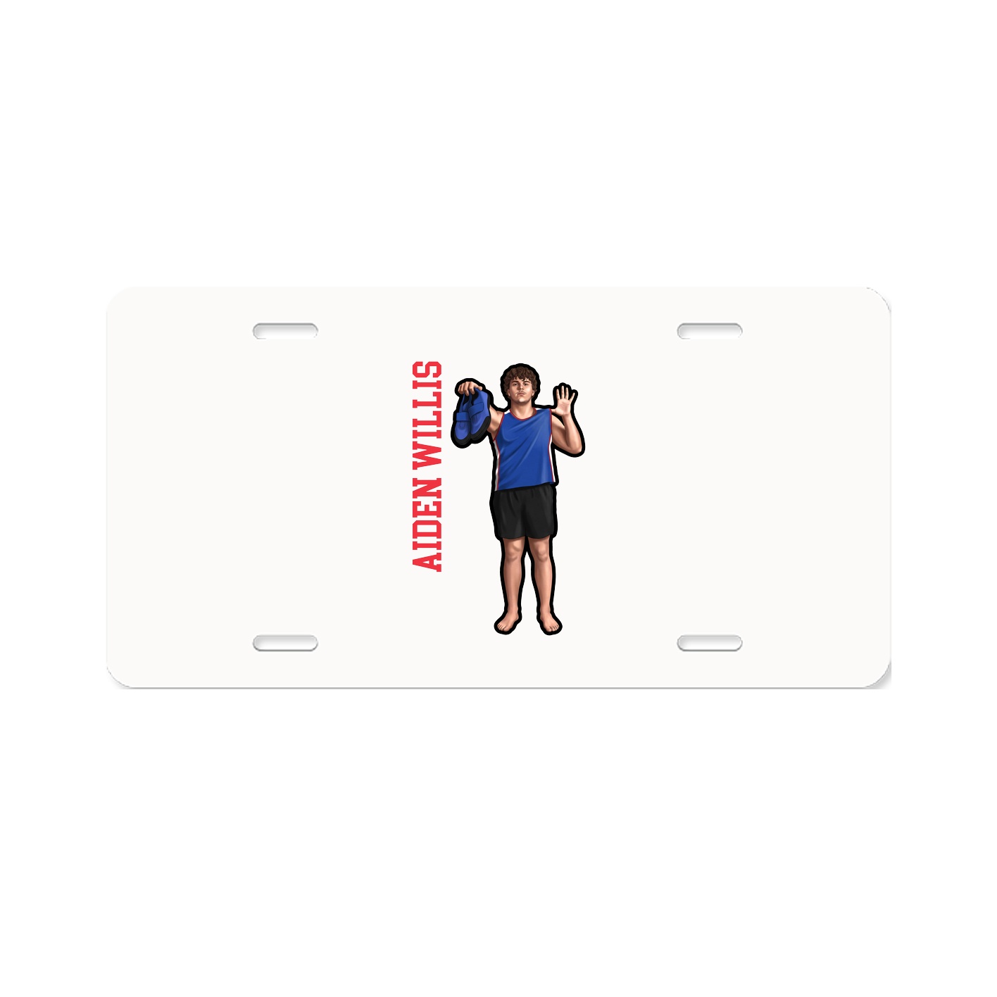 License Plate — Name Vertical in Classic