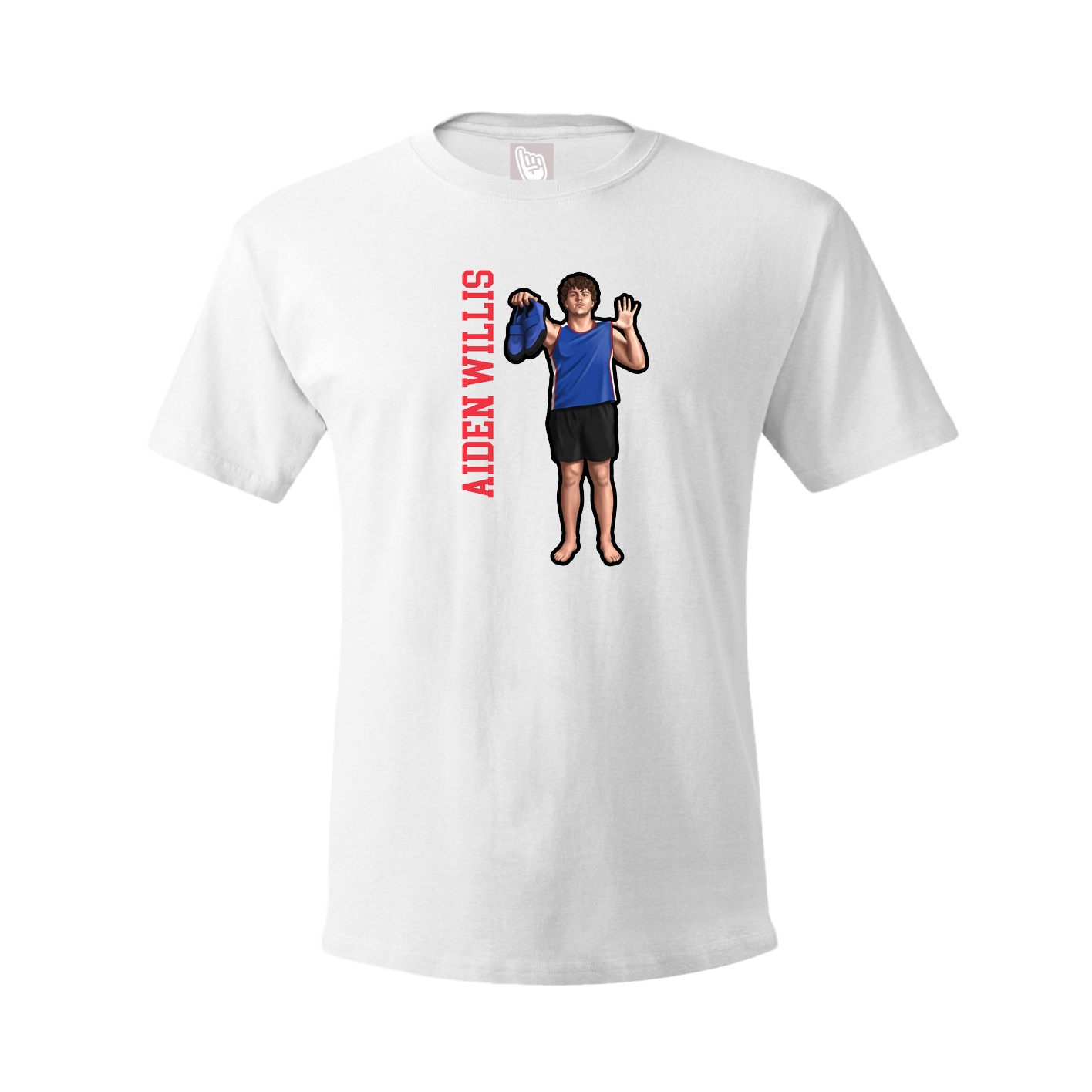Youth Tee — Name Vertical in White
