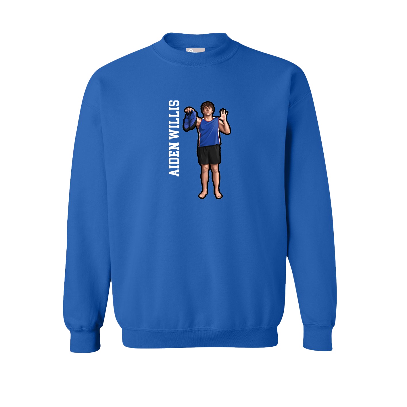 Fleece Crew — Name Vertical in Royal