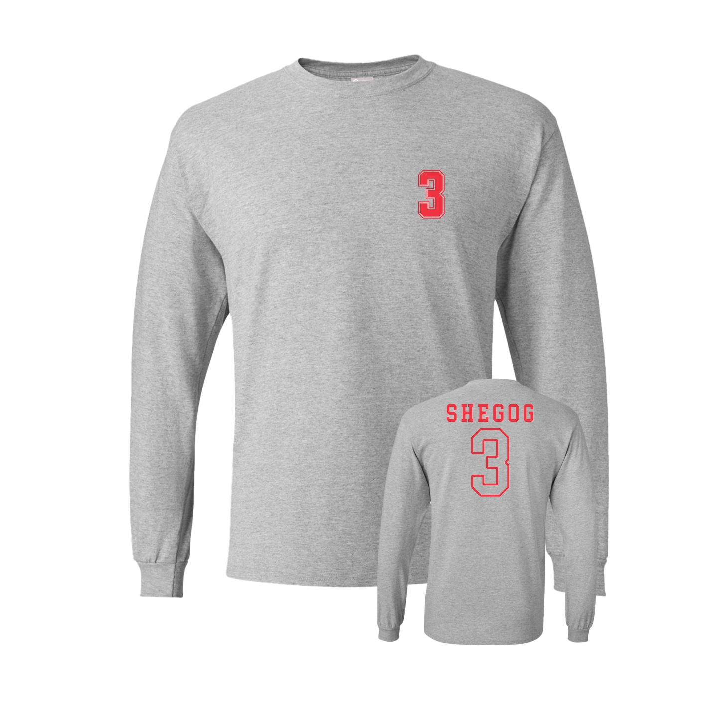 Long Sleeve Tee — Chest Back in Grey