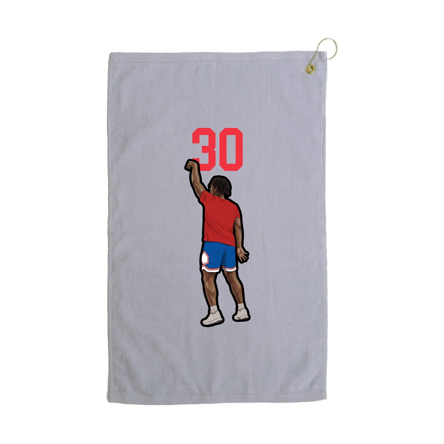 Golf Towel — Number Top in Grey