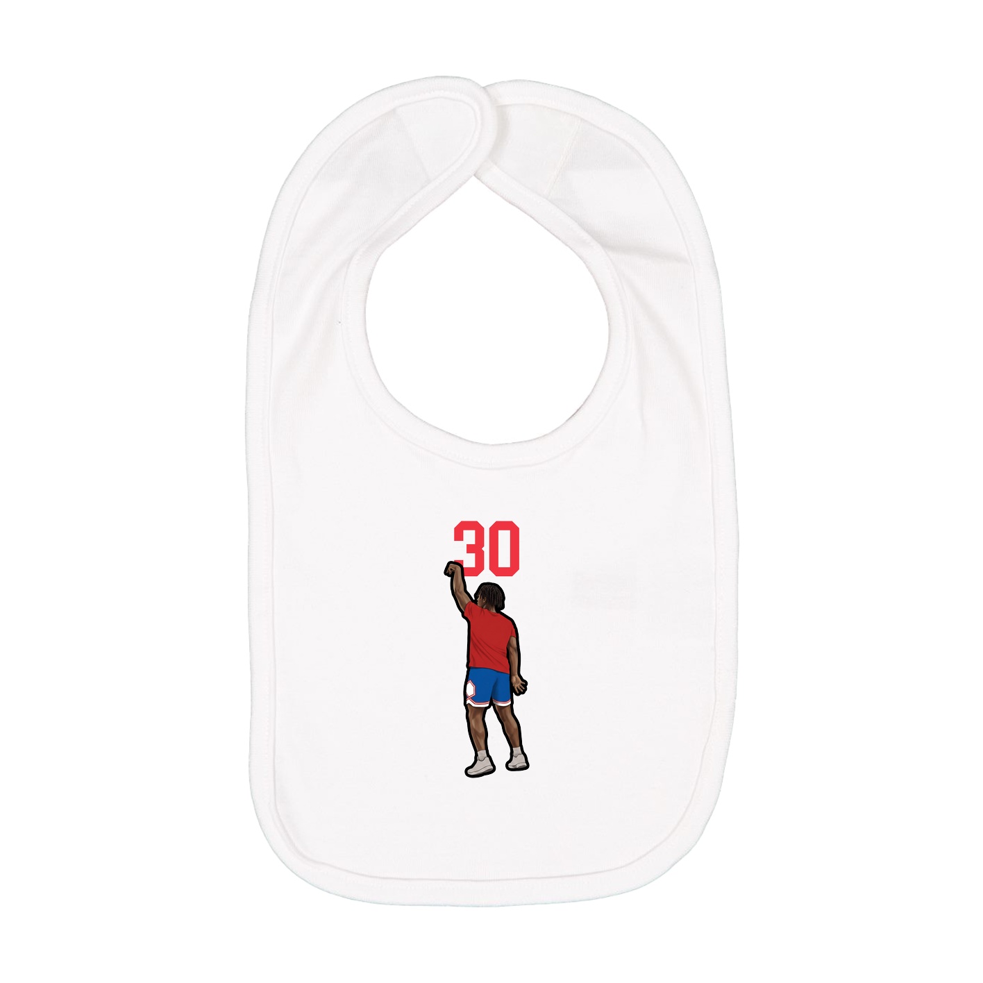 Infant Bib — Number Top in White