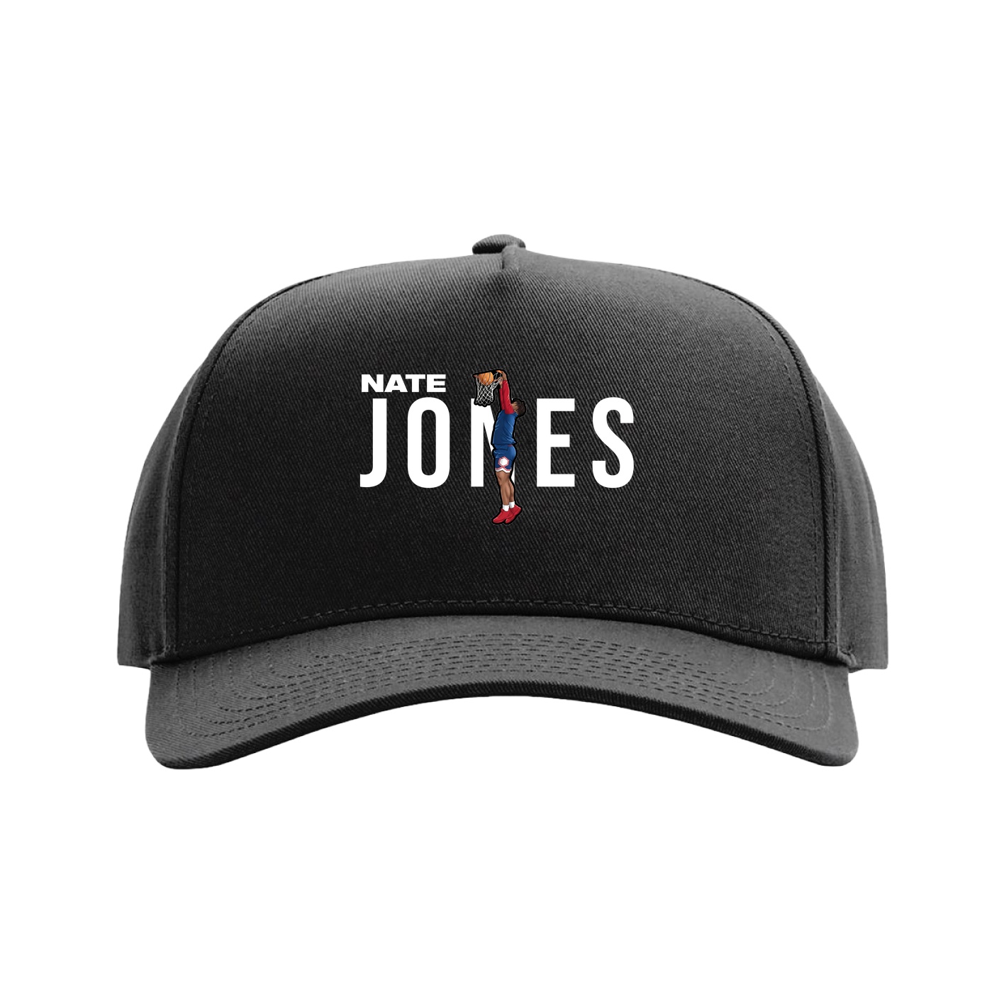 Full Fabric Five-Panel Champ Cap — Player Name in Black