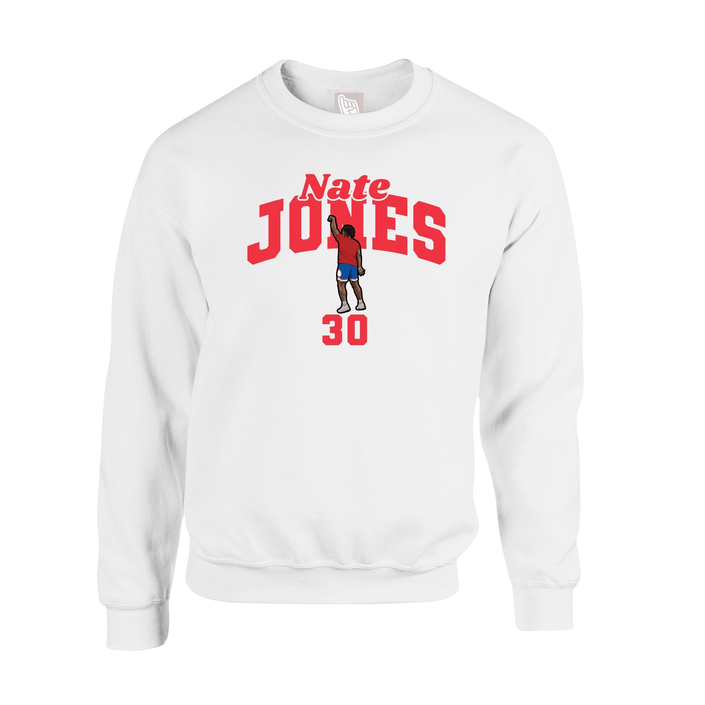 Fleece Crew — Signature Arch in White