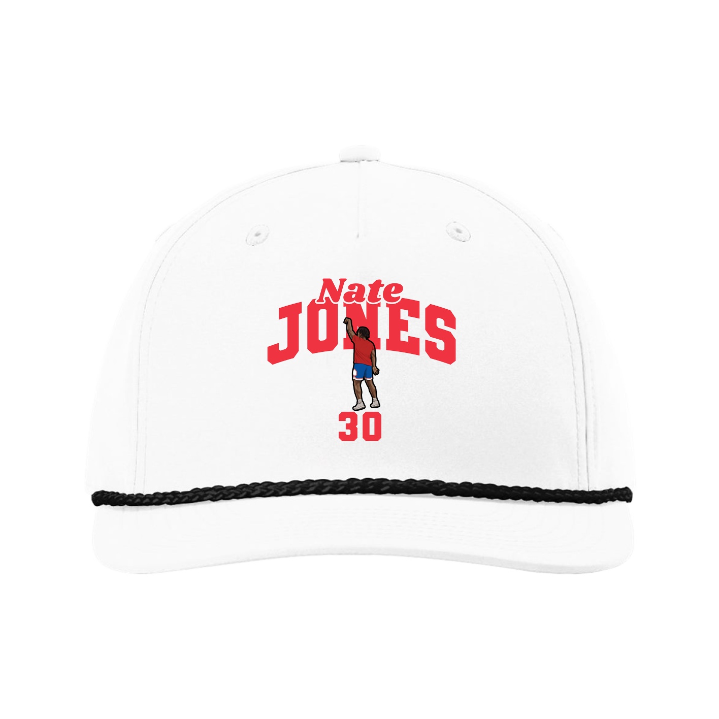 Five-Panel Classic Rope Cap — Signature Arch in White