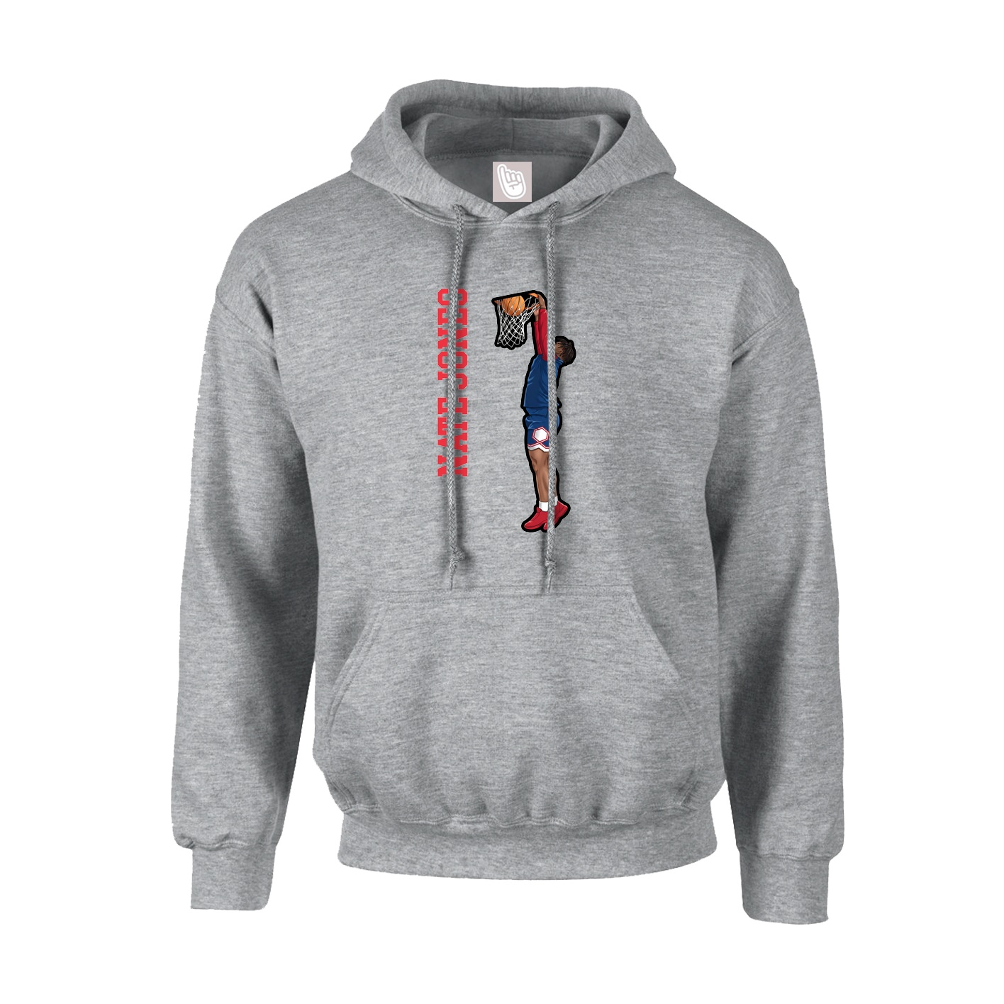 Hoodie — Name Vertical in Grey