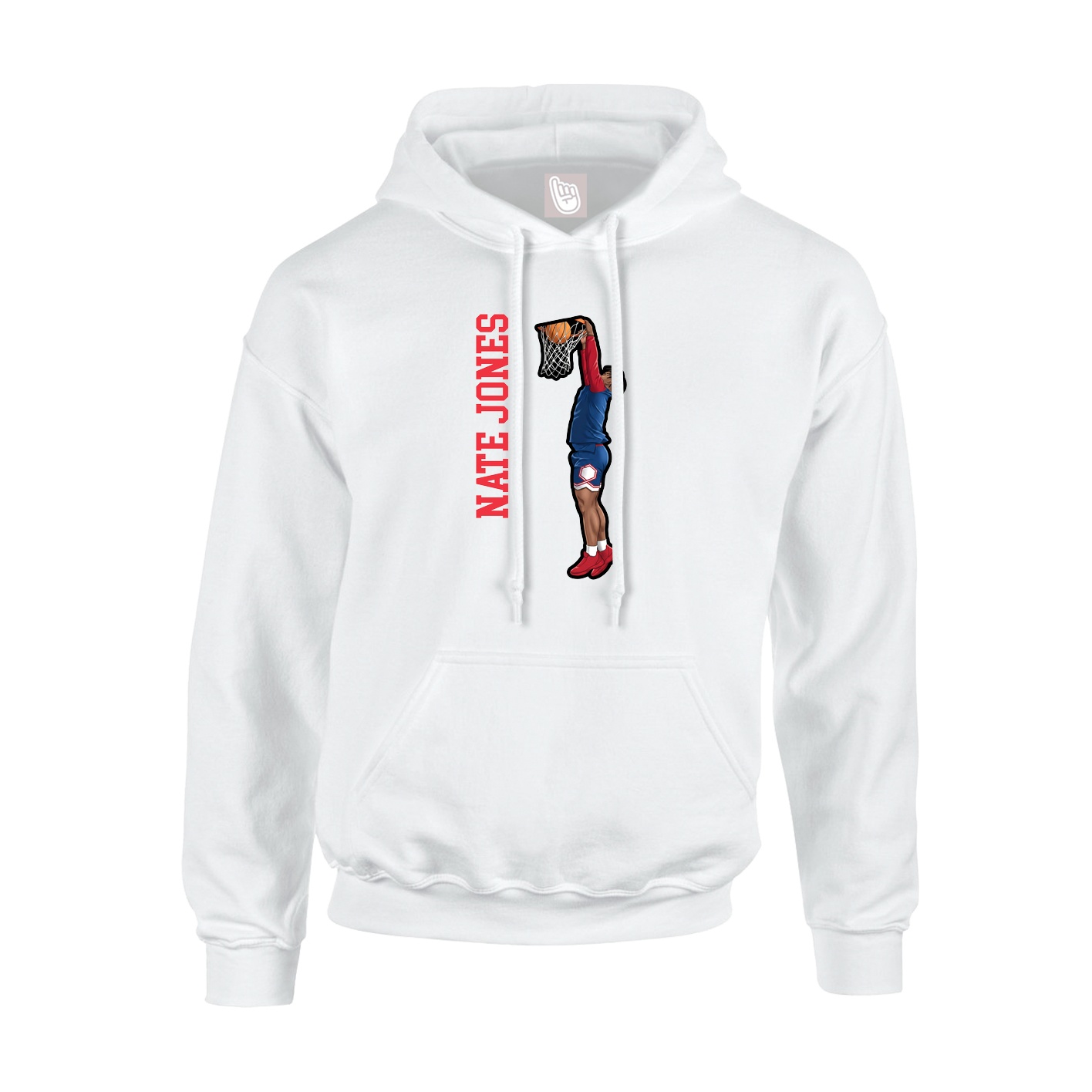 Youth Hoodie — Name Vertical in White